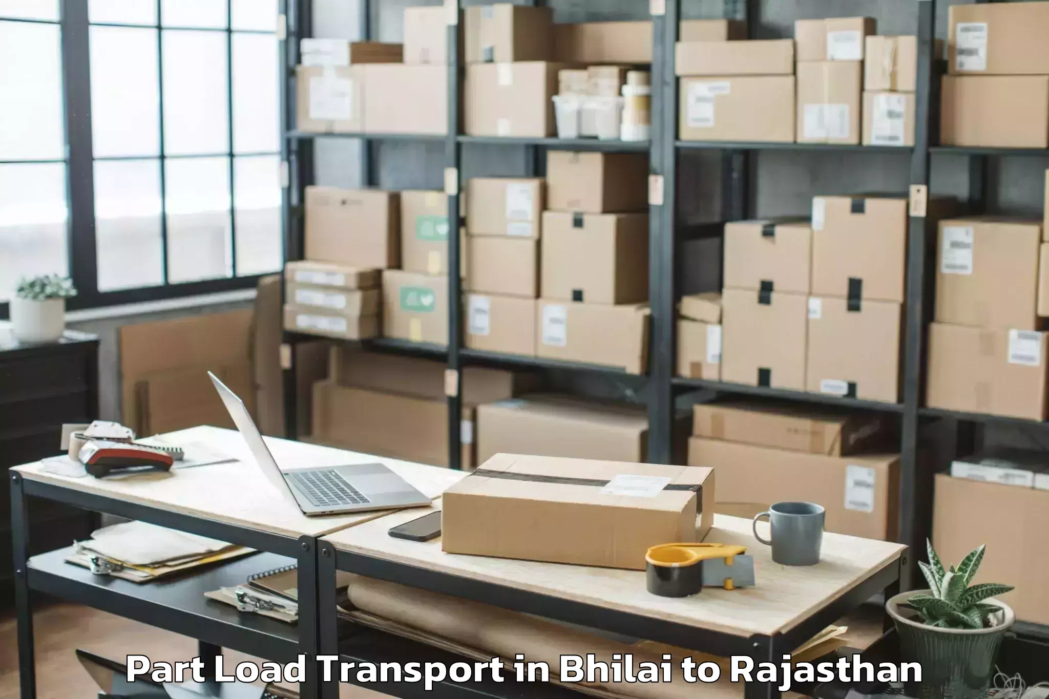 Bhilai to Mewar University Chittorgarh Part Load Transport